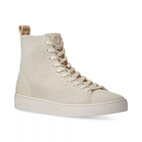Michael Kors Womens Edie Knit Lace Up High Top Sneakers Cream NEW in Box - Picture 5 of 5